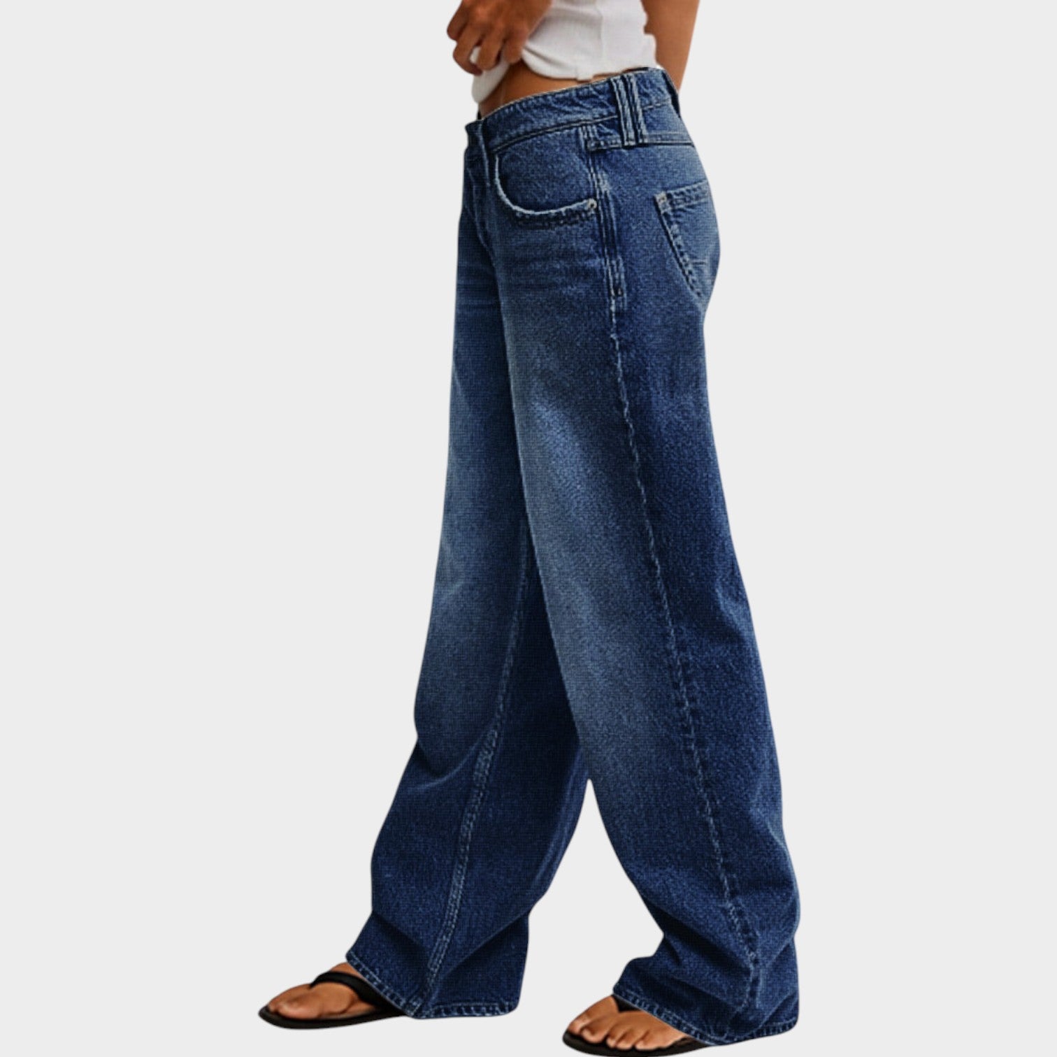 Straight Leg Casual Denim Pants