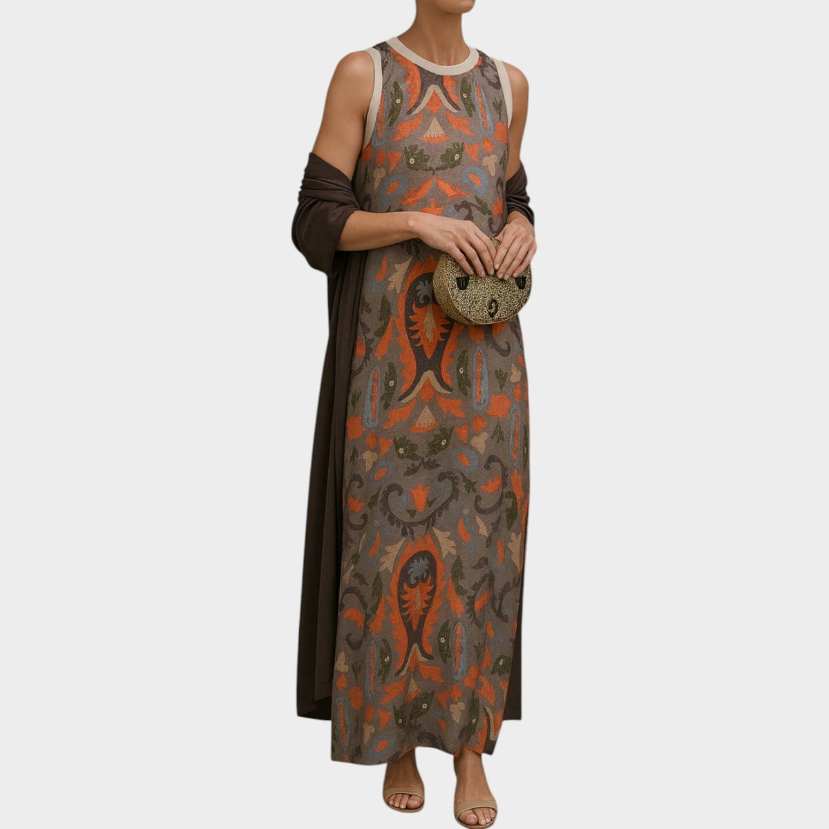 Women's Summer Maxi Dress Sleeveless Round Neck