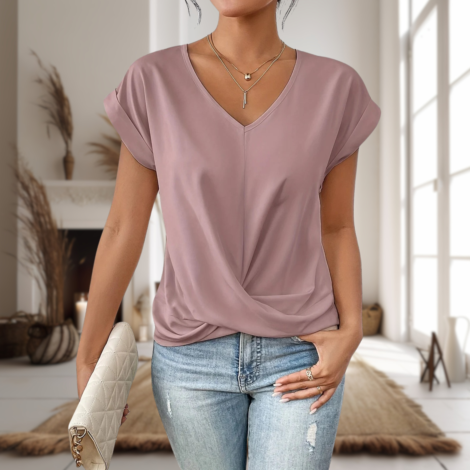 Elle™ | Relaxed Sweetheart Neck Tee