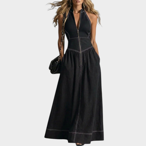 Women's Zip-Front Maxi Dress