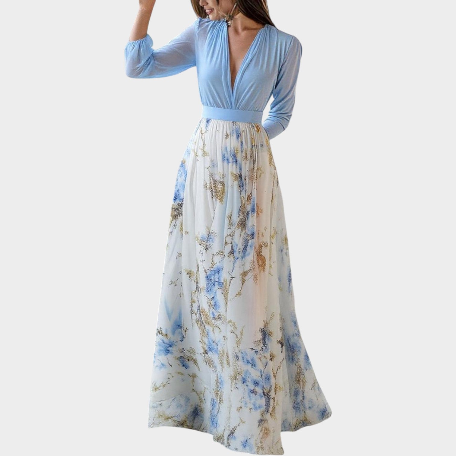 Floral Chiffon Maxi Dress
