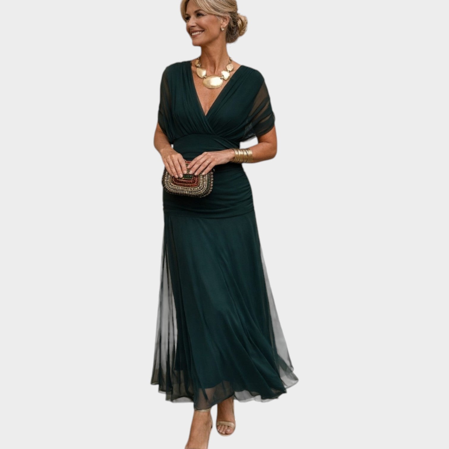 Off Shoulder Wedding Guest Maxi Dress