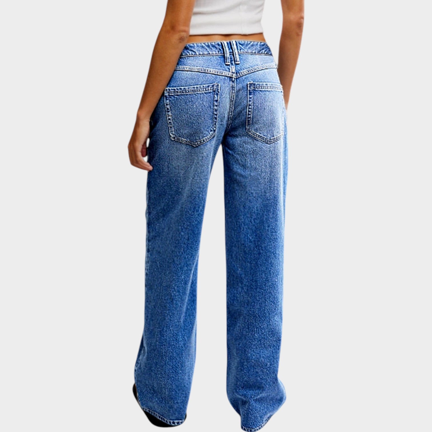 Straight Leg Casual Denim Pants