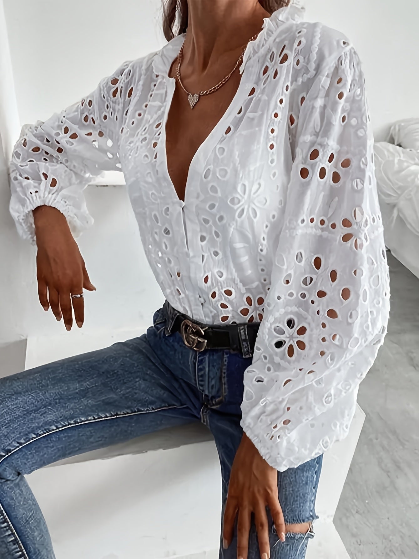 Elise™ | Long-Sleeve Floral Blouse