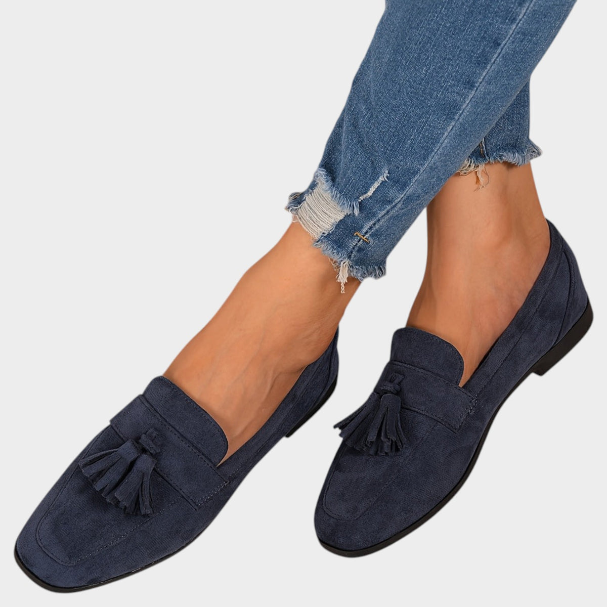 Women’s Tassel Loafers with Low Block Heel