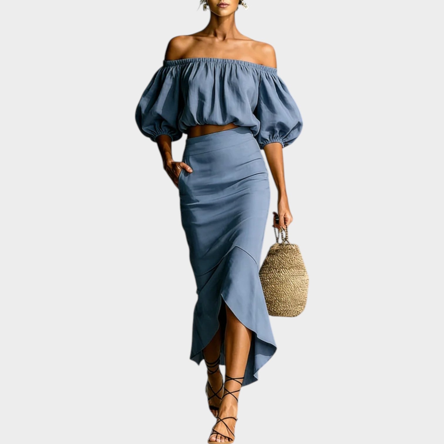Chic Off-Shoulder Two-Piece Set