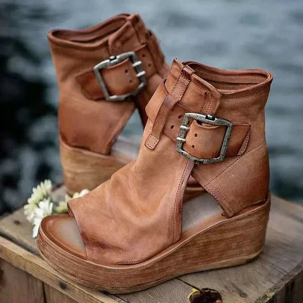 Dawn™ | Boho-Inspired Wedge Sandals with Buckle