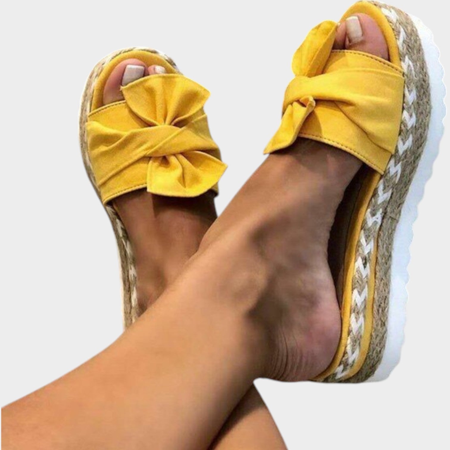 Espadrille Platform Slide Sandals