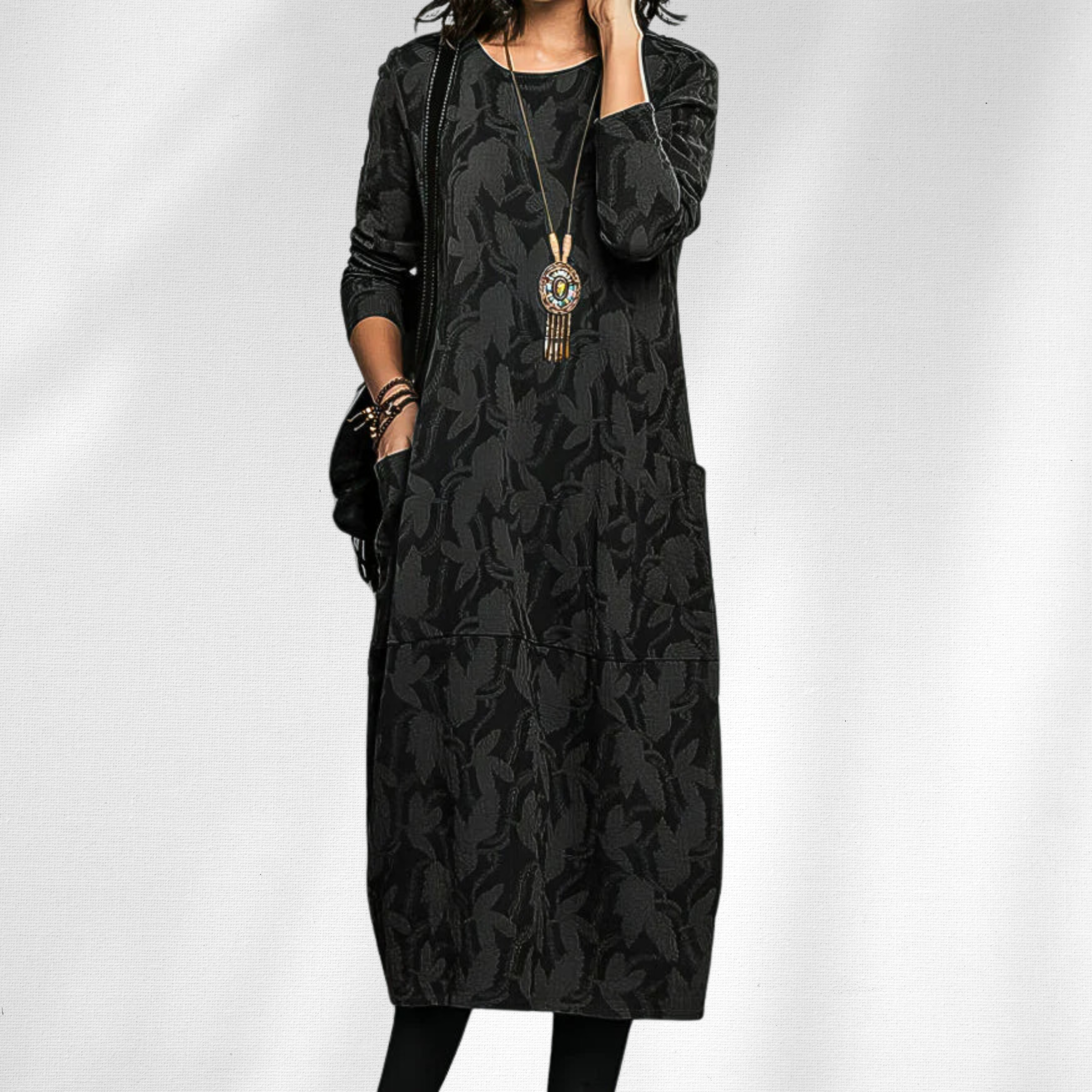 Aurora™ | Chic Crewneck Winter Dress