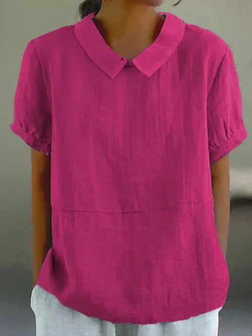 Ivy | Women's Casual Short Sleeve Top with Peter Pan Collar
