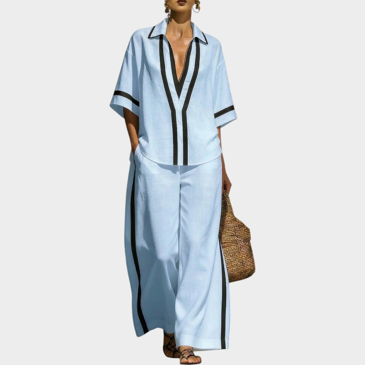 Women's Matching Set Relaxed Linen Two-Piece