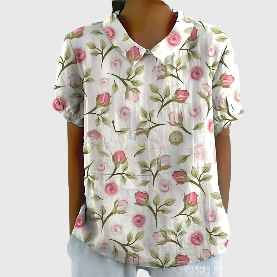 Short Sleeve Floral Blouse