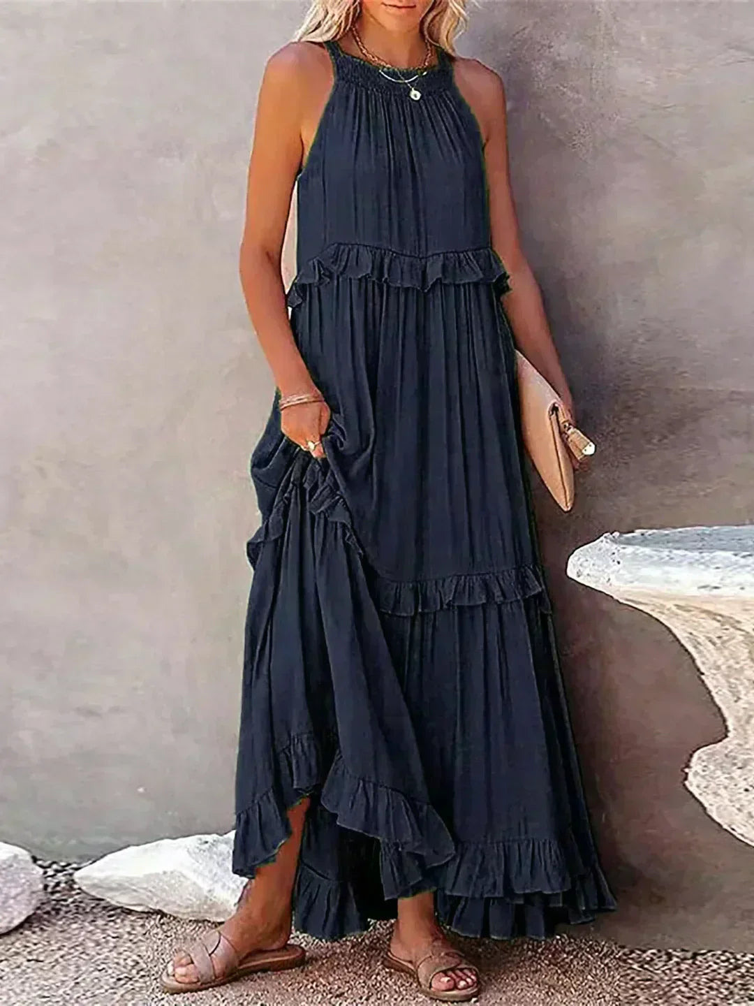 Courtney™ | Chic Sleeveless Ruffle Dress