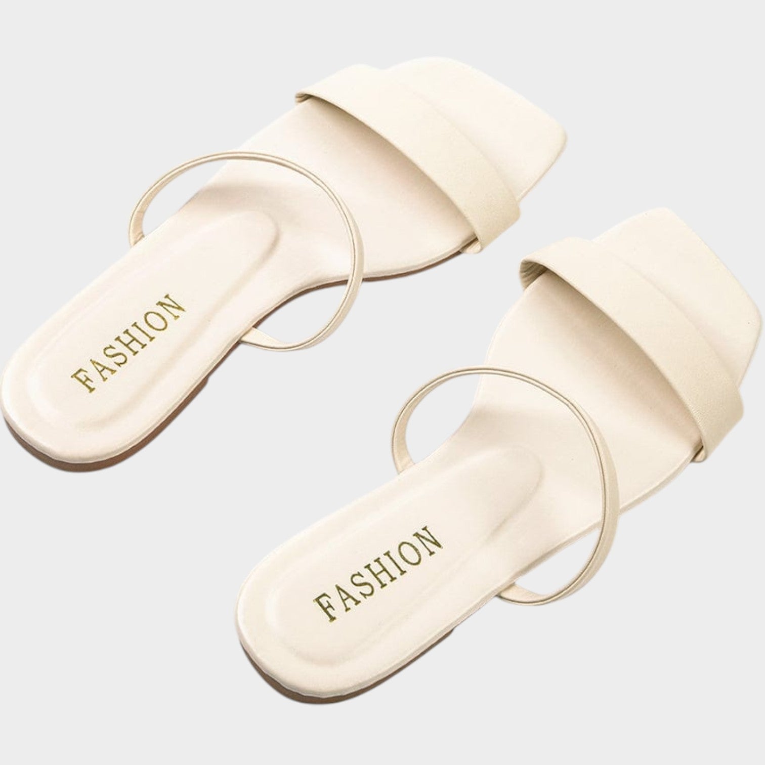 Square Toe Ring Summer Slides