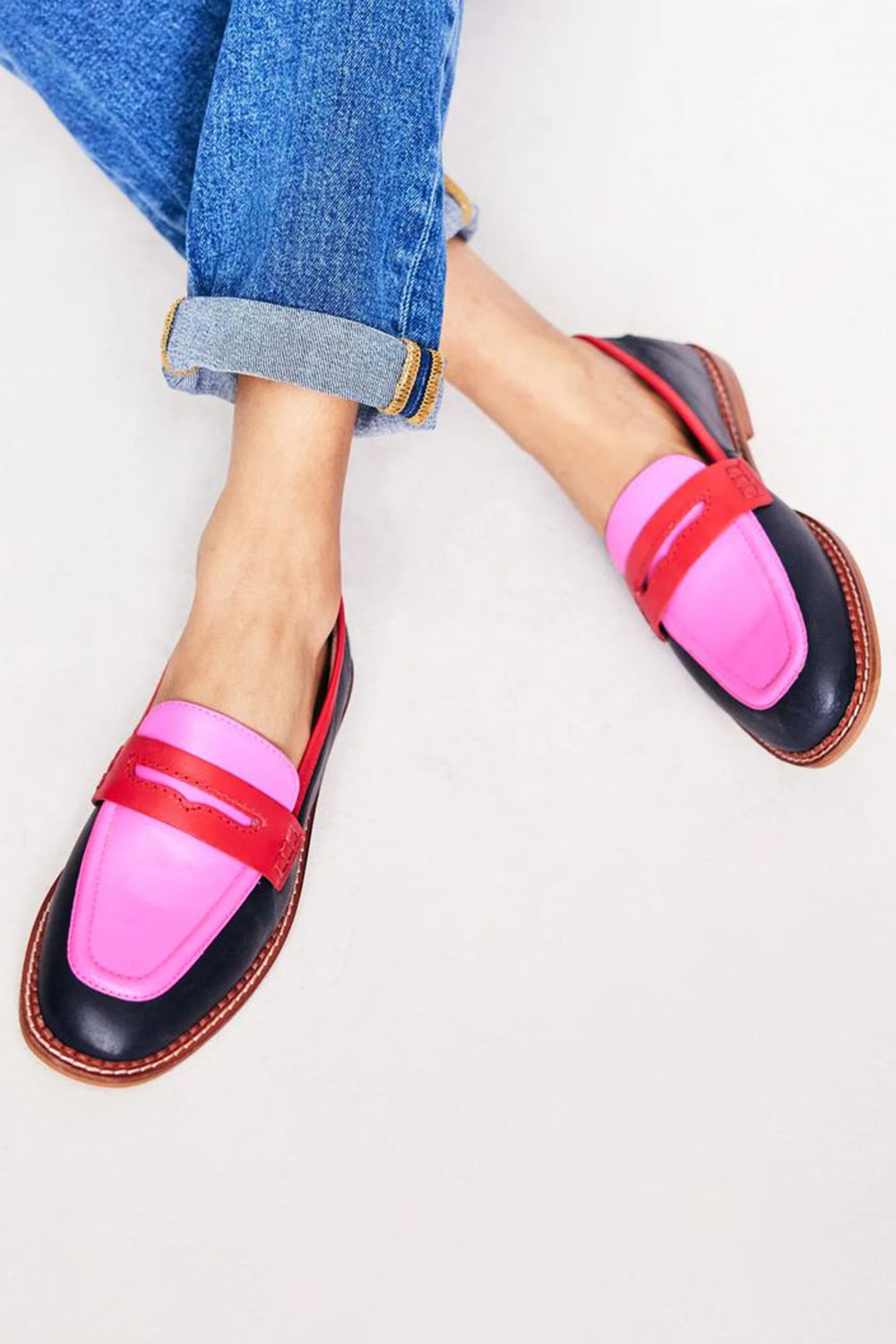 Lunessa™ | Black Loafers with Vibrant Accents