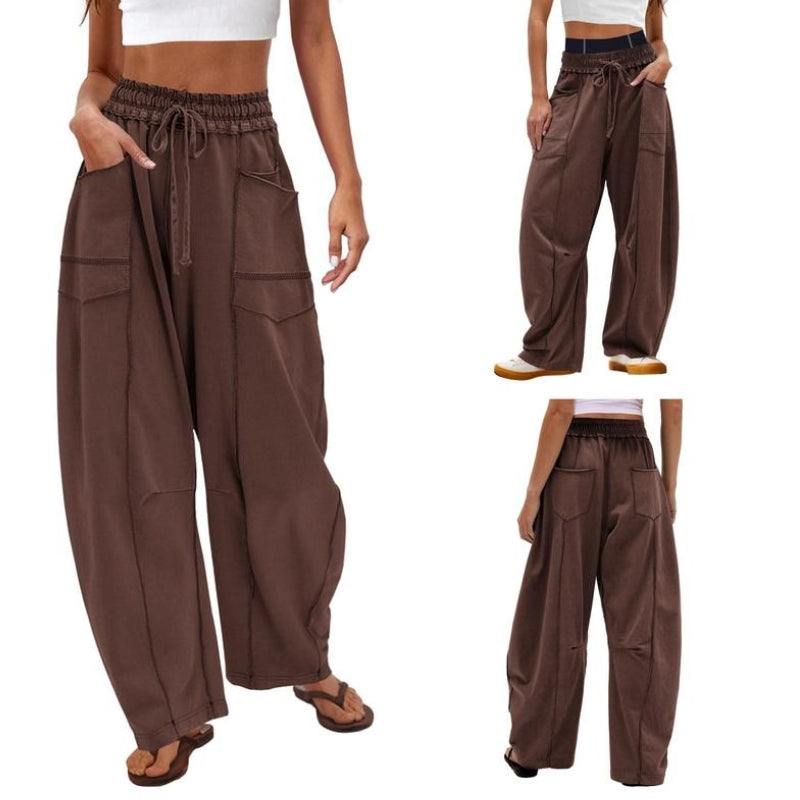 Harlow | High-Waisted Wide Leg Cargo Pants for Women with Drawstring