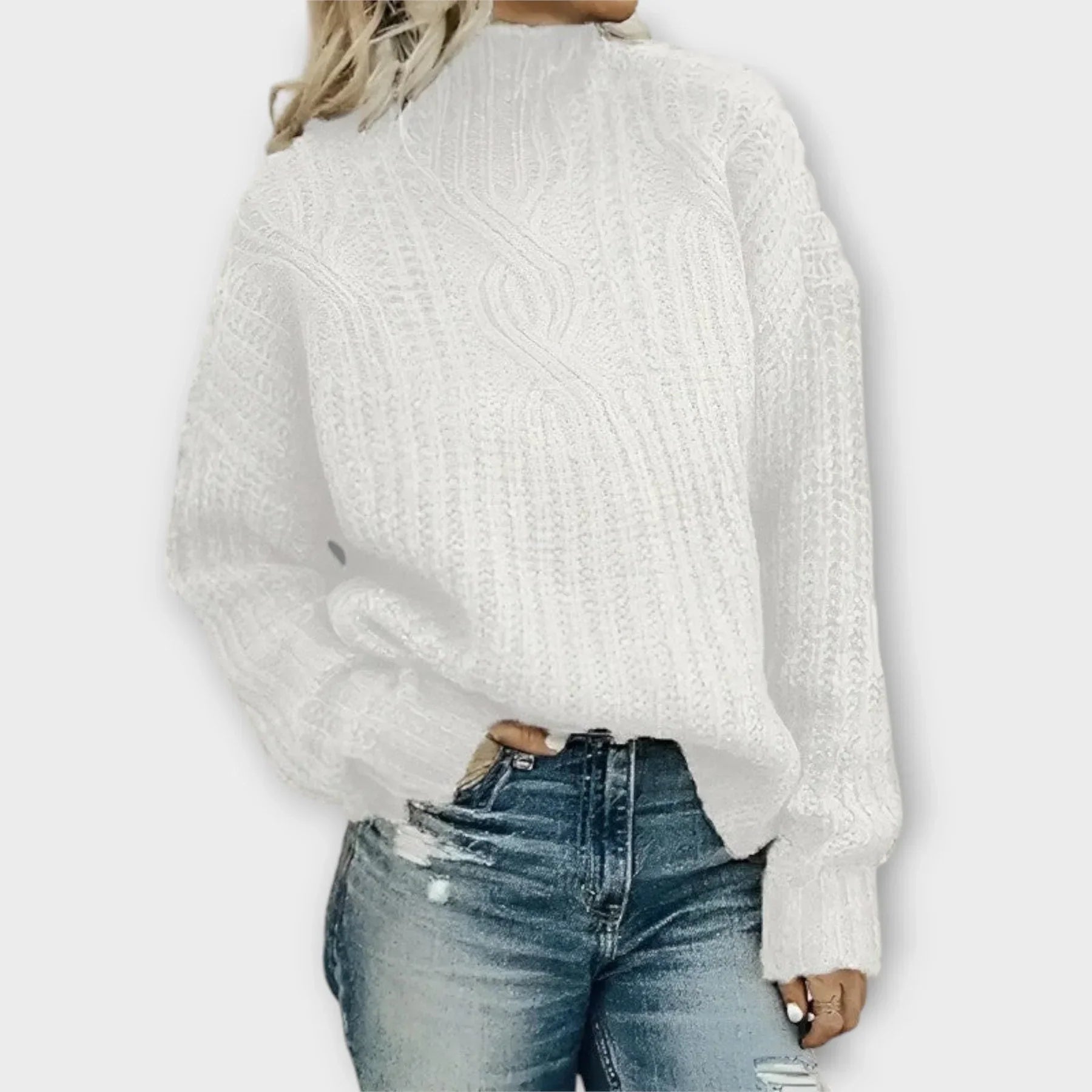 Liv™ | Contemporary High-Neck Knit Sweater