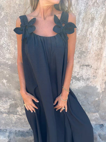Floral Shoulder Maxi Dress
