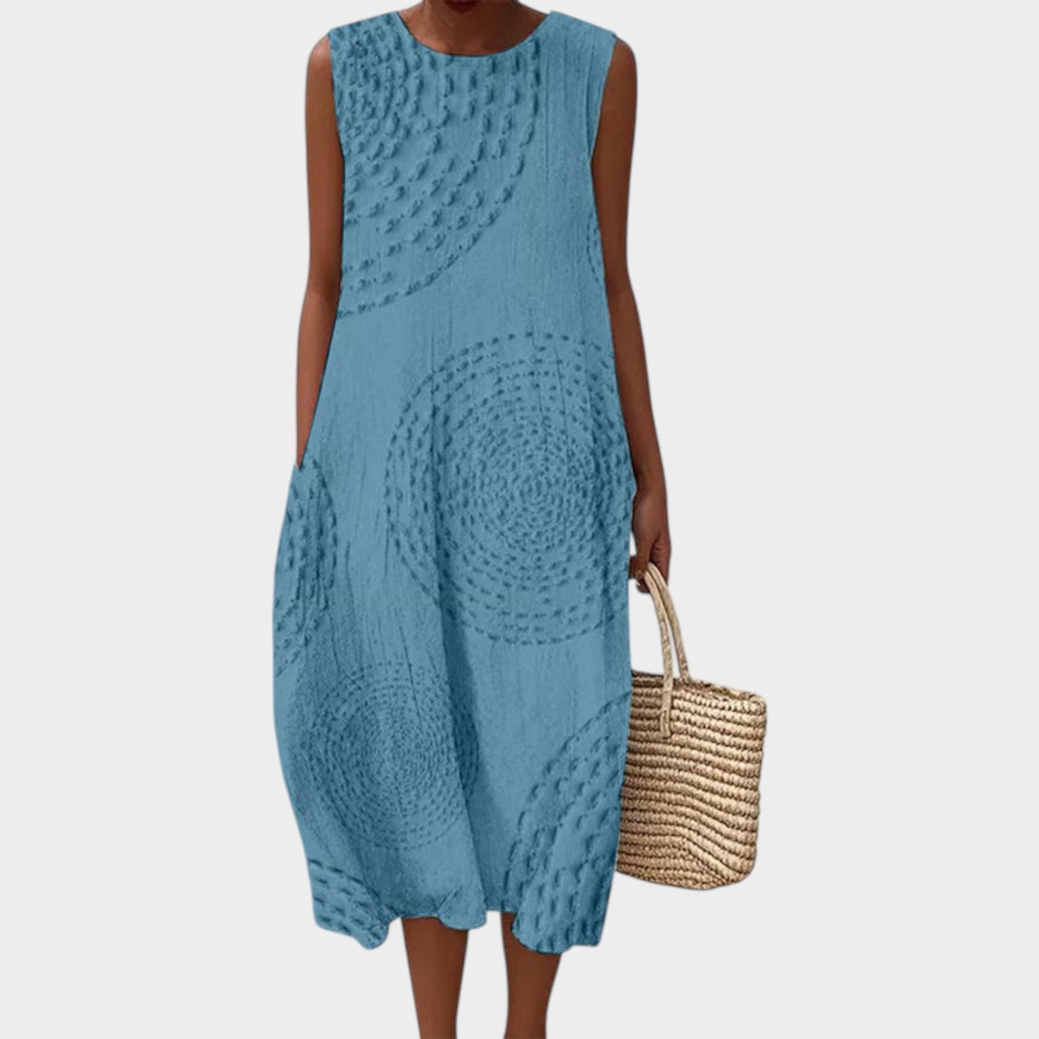 Sleeveless Textured Summer Dress