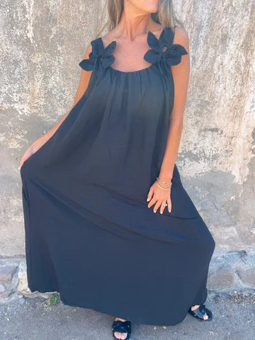 Floral Shoulder Maxi Dress