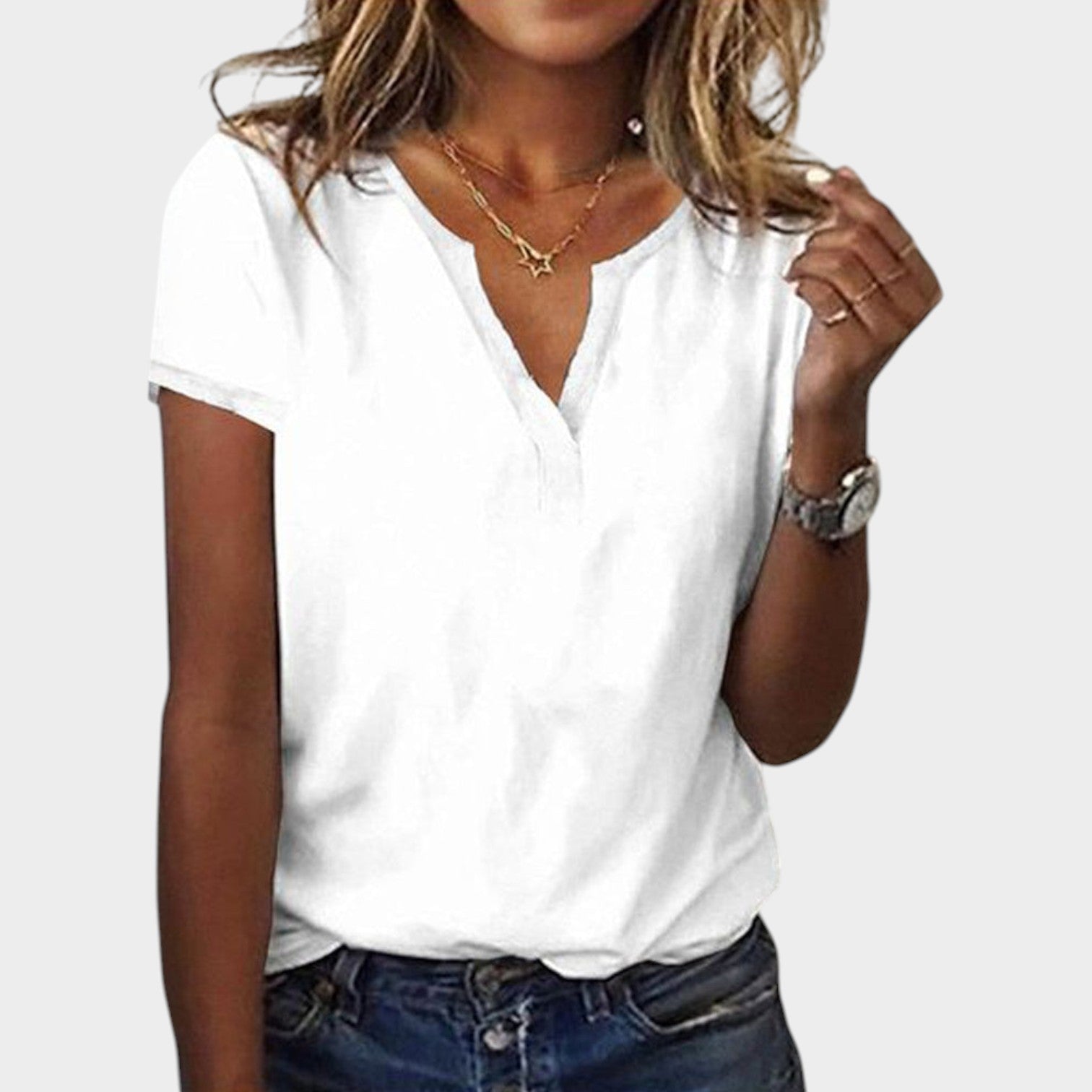 White Short Sleeve Top