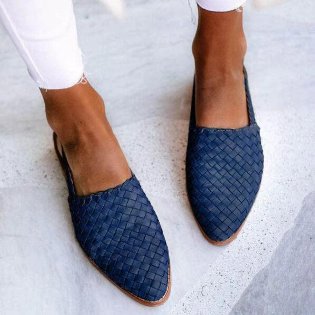 Donna™ | Chic Woven Vegan Leather Ballet Flats
