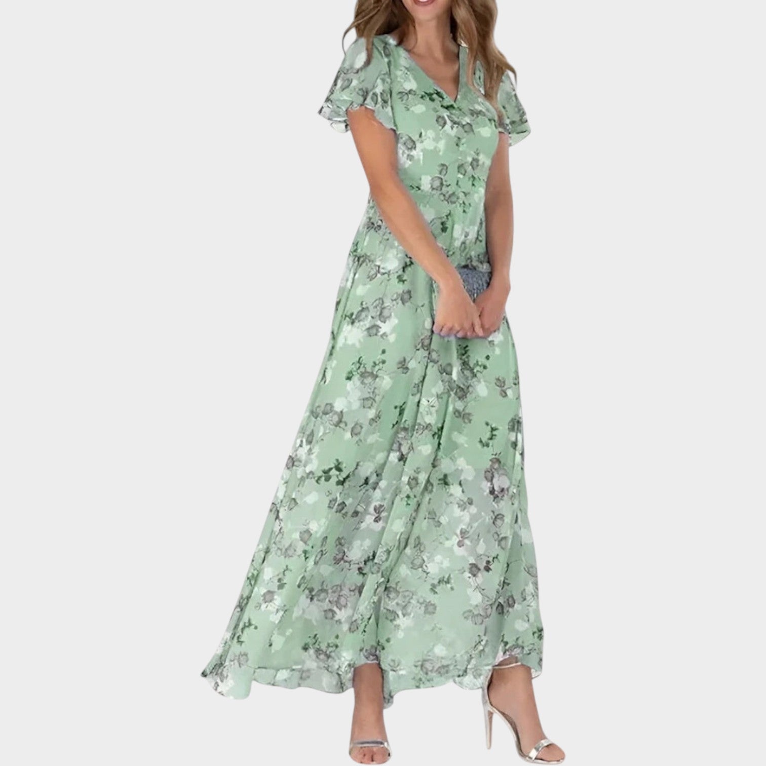 Floral V-Neck Maxi Dress