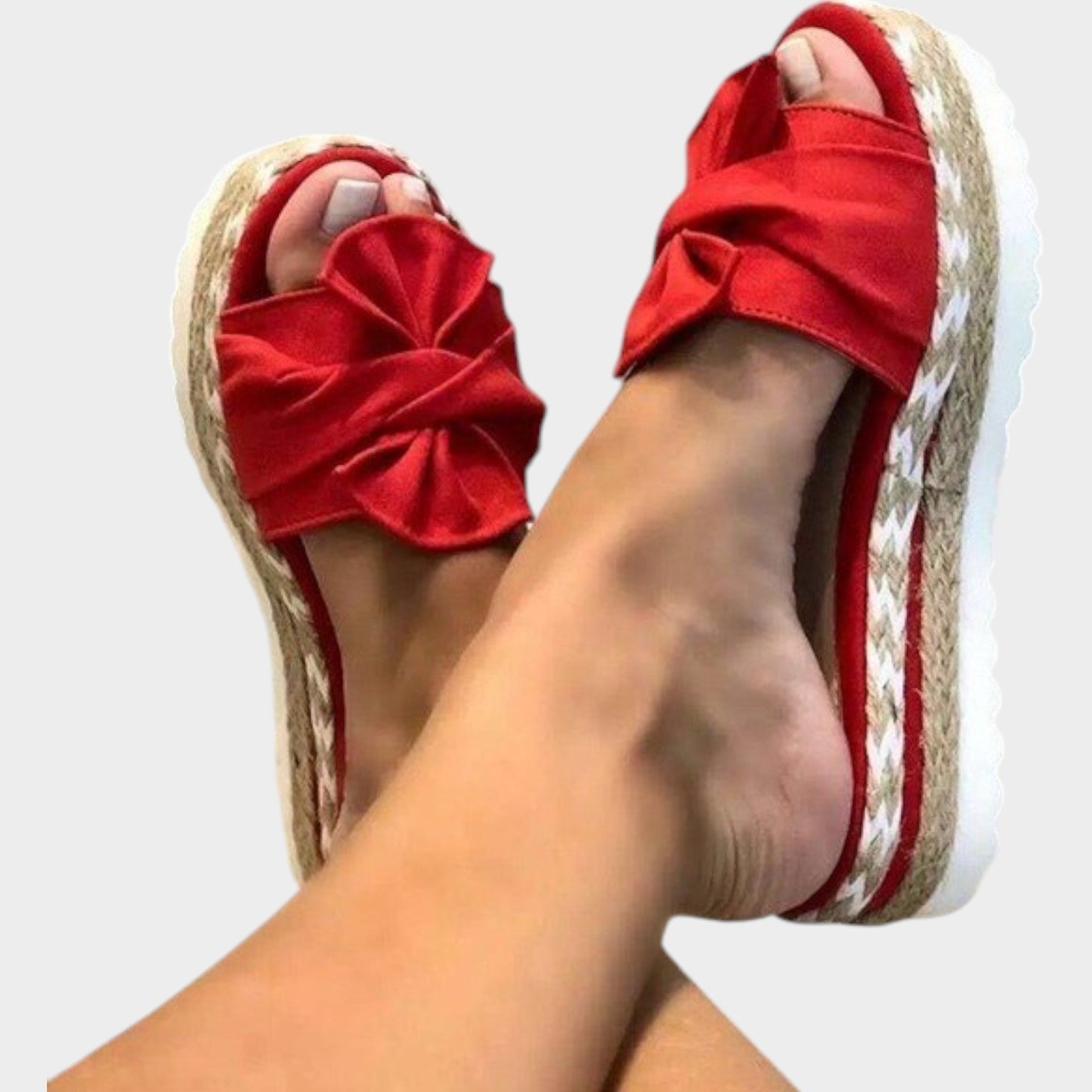 Espadrille Platform Slide Sandals