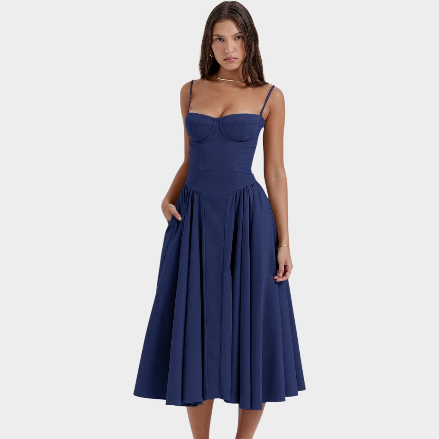 Elegant Cocktail & Wedding Guest Midi Dress