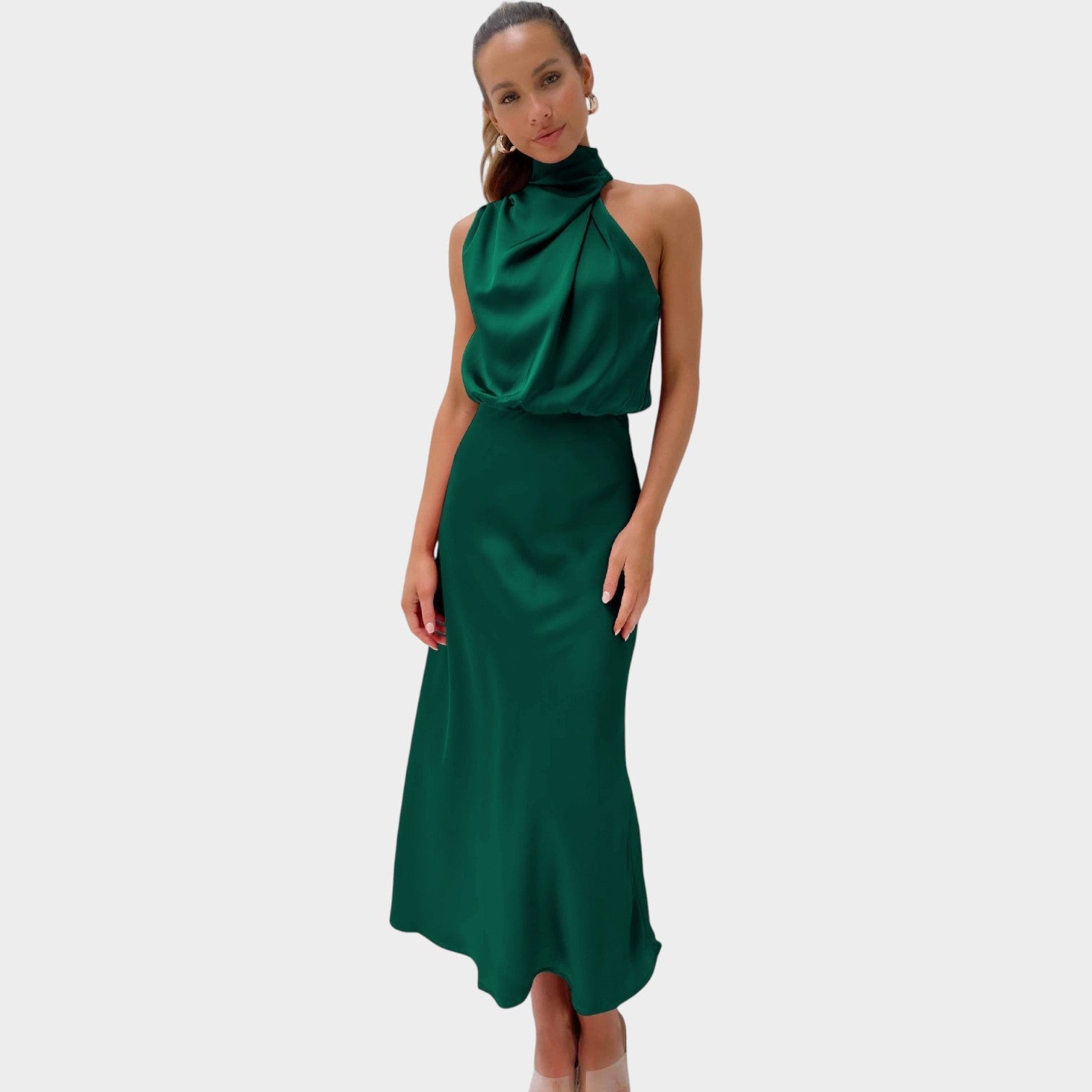Satin Sleeveless Formal Dress
