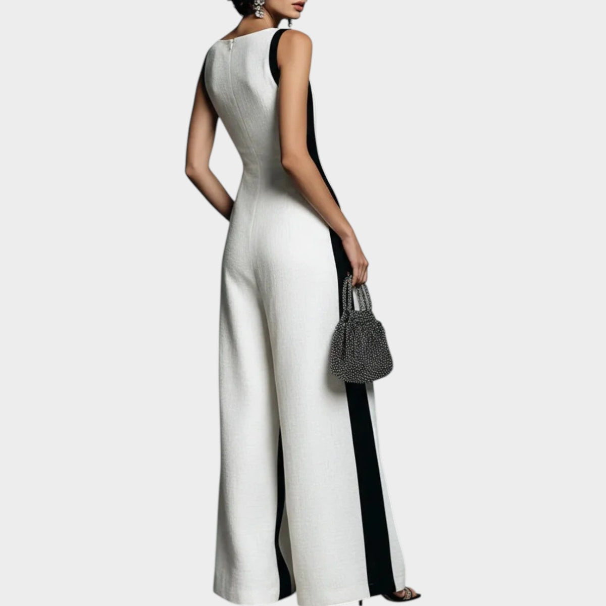 Women's Jumpsuit Linen Deep V-Neck Sleeveless