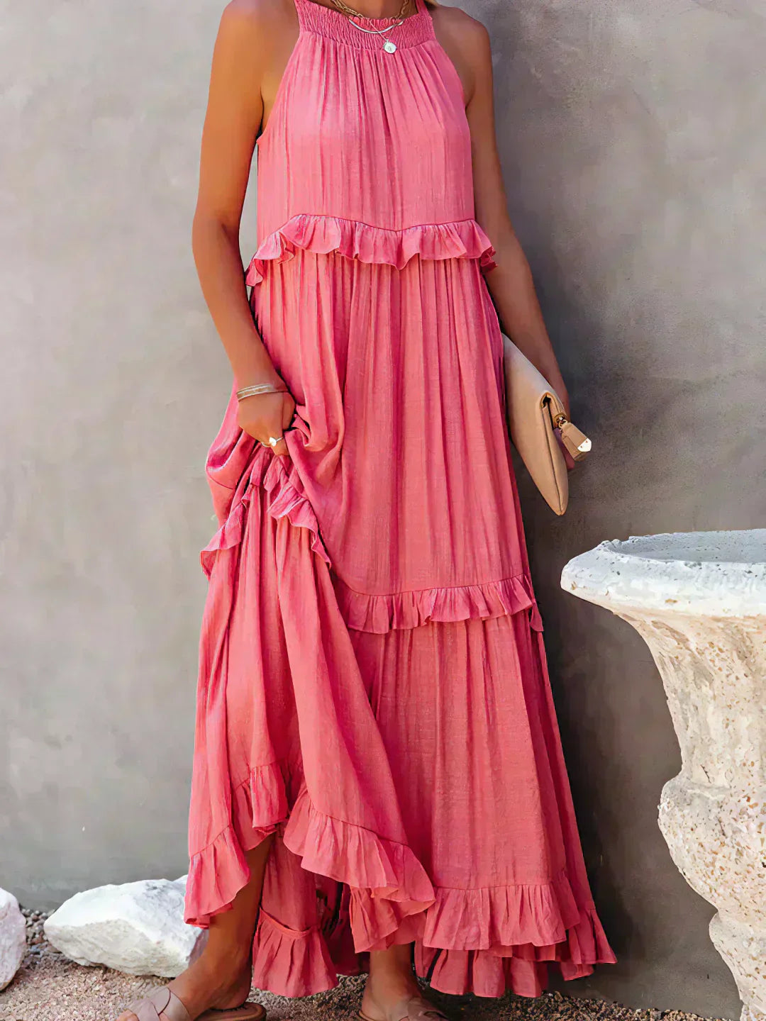 Courtney™ | Chic Sleeveless Ruffle Dress