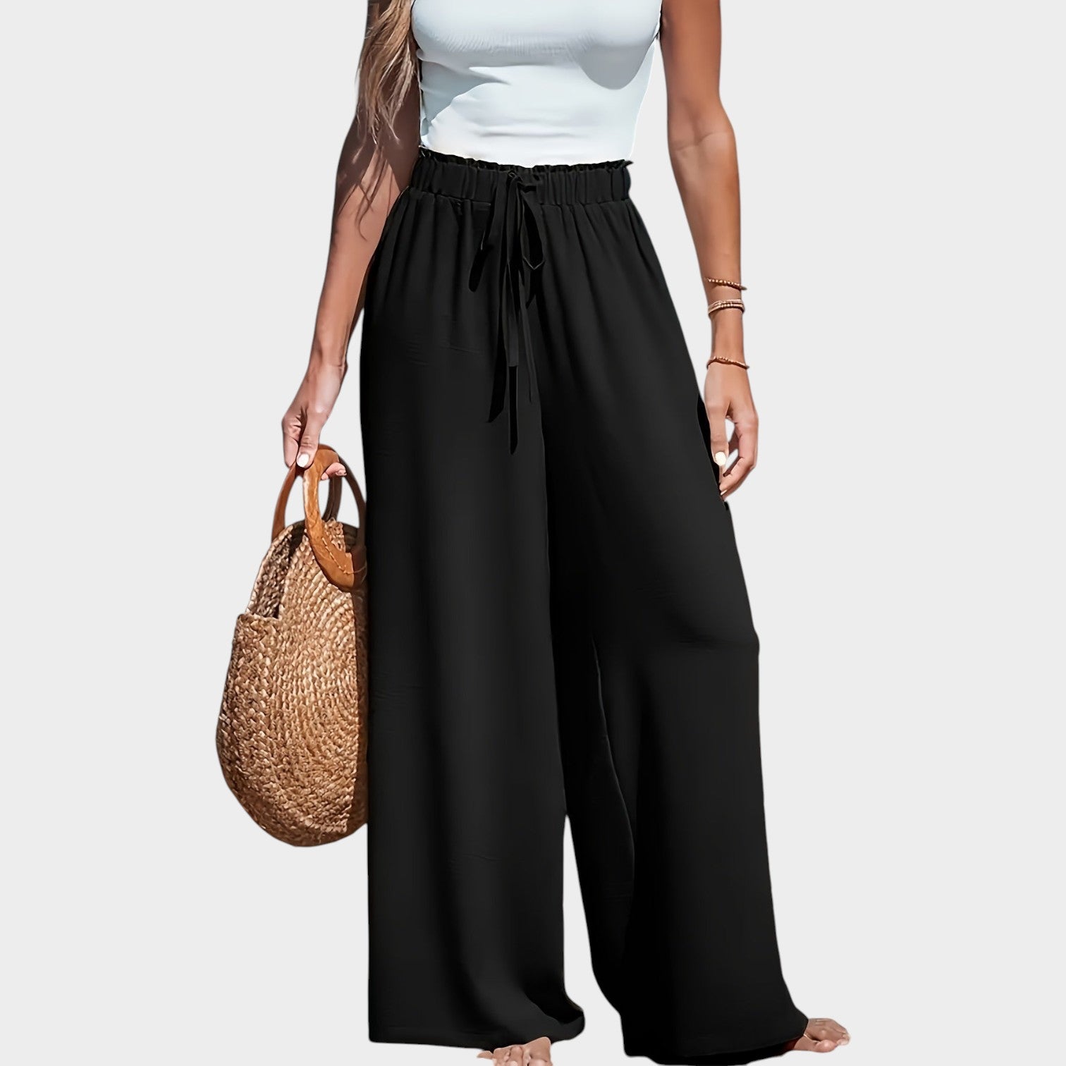 High Waisted Wide Linen Pants