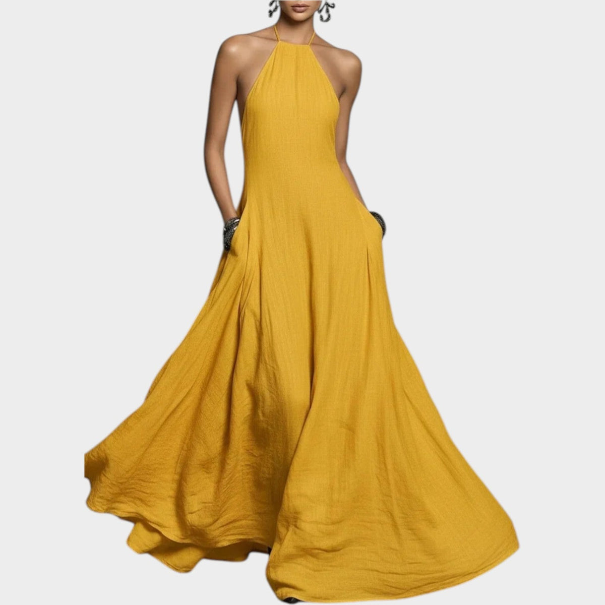 Women's Halter Flow Maxi Dress