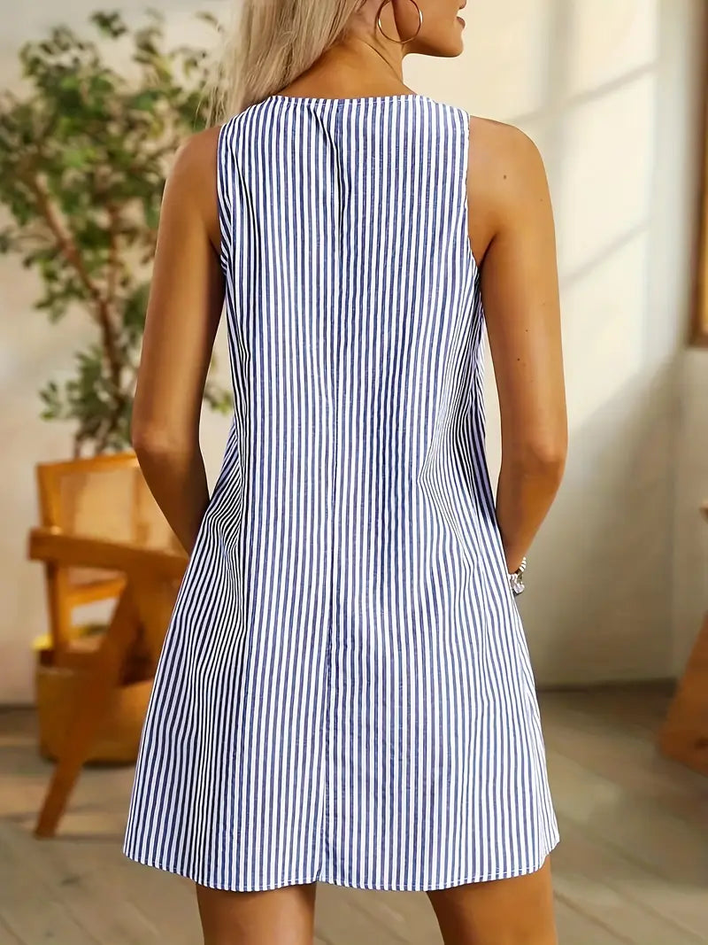 Beth™ | Chic Striped Summer Dress Featuring Convenient Pockets