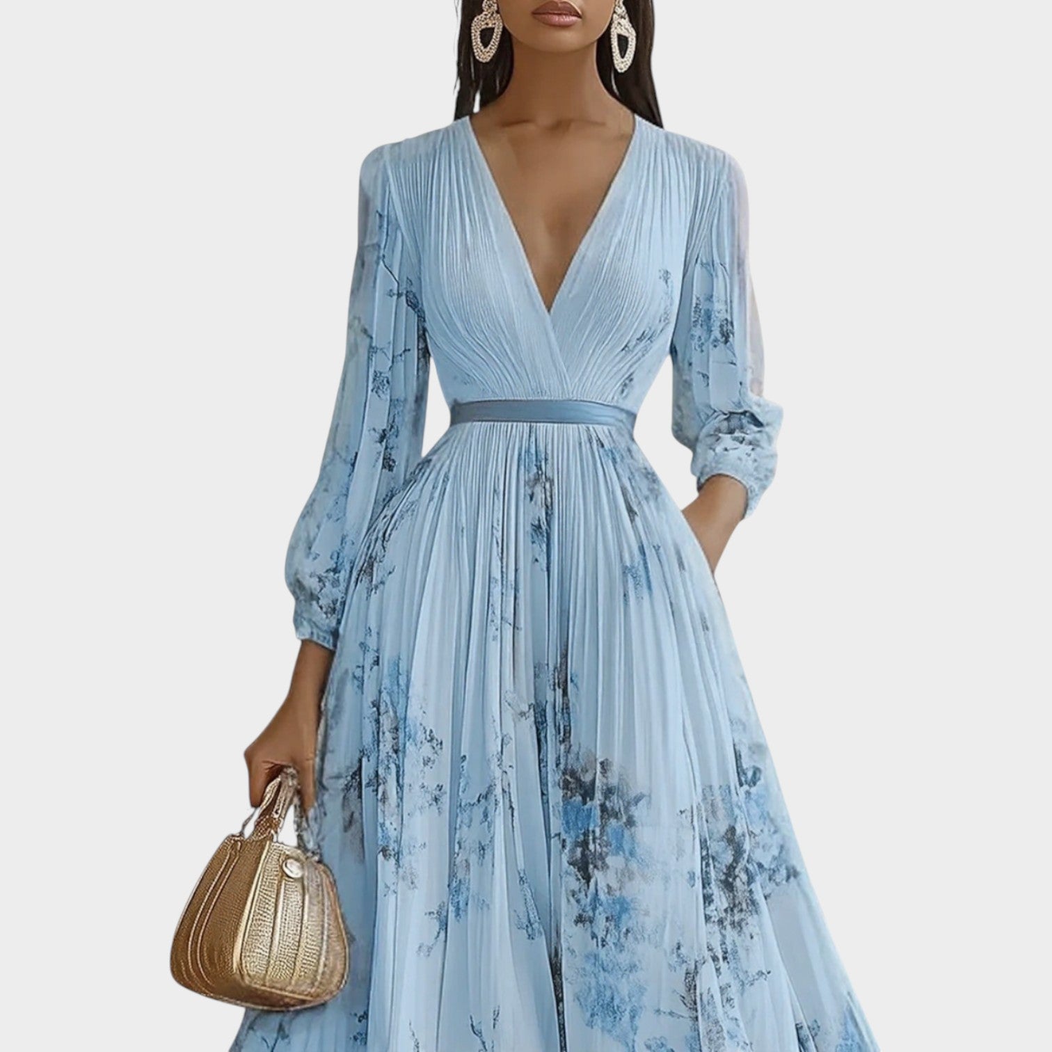 Floral Pleated Maxi Dress