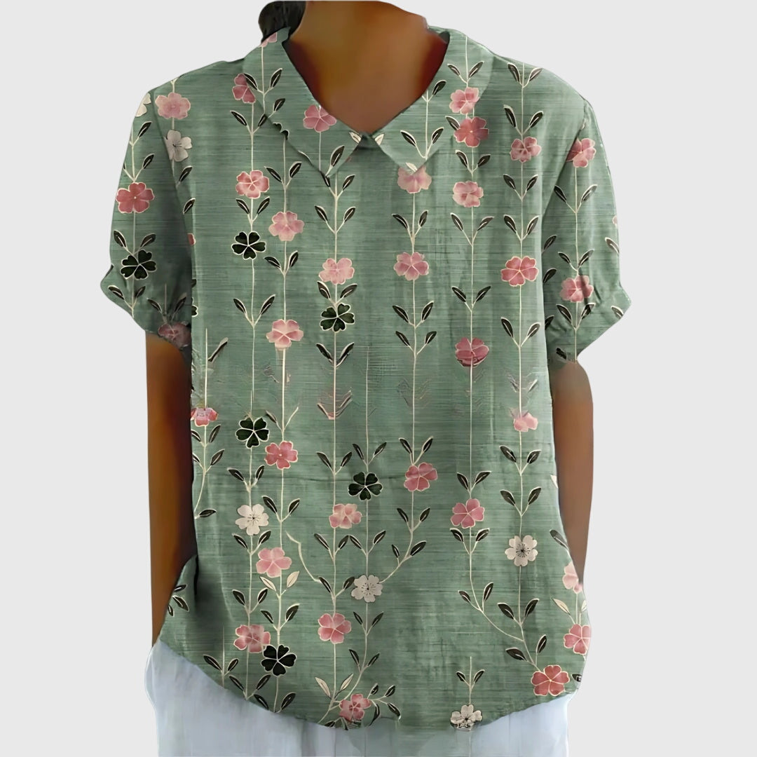 Short Sleeve Floral Blouse
