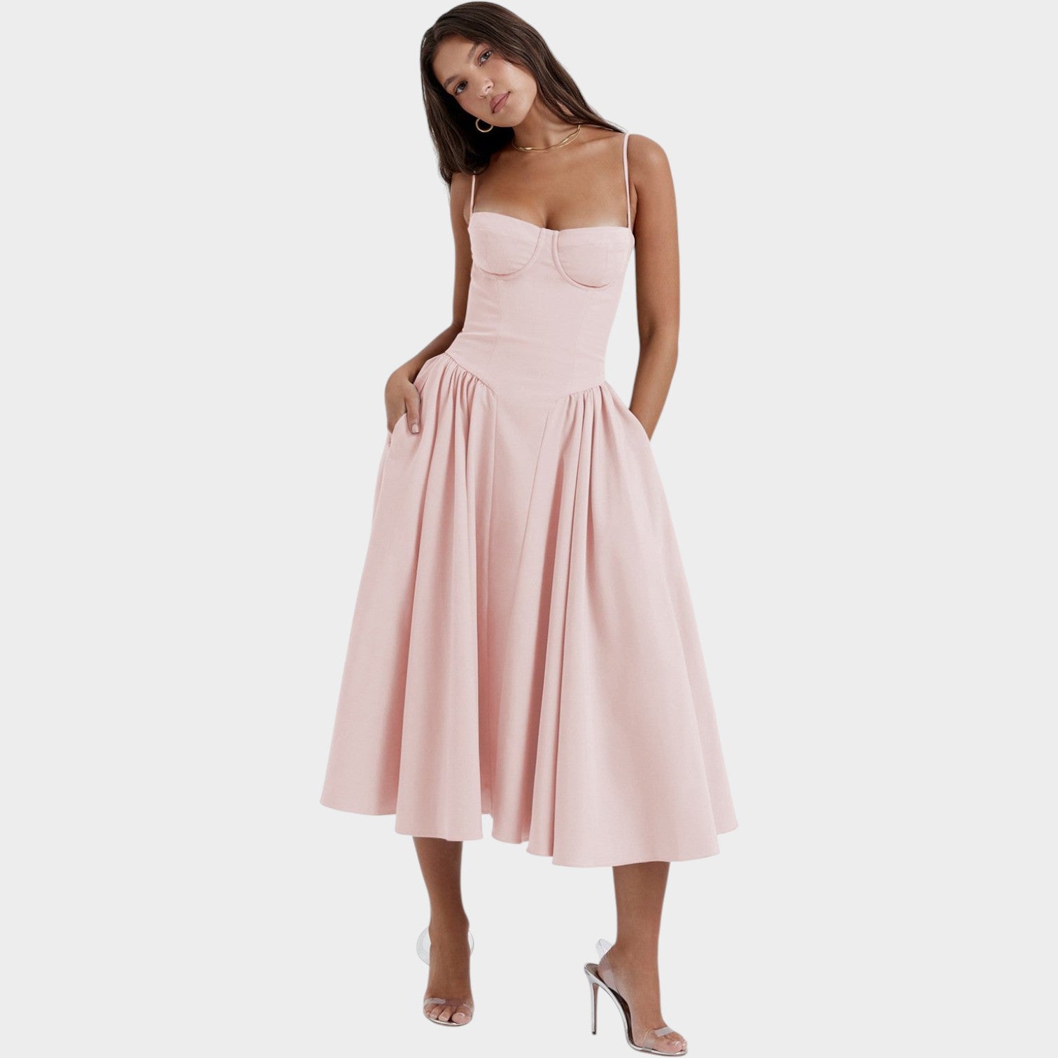 Elegant Cocktail & Wedding Guest Midi Dress