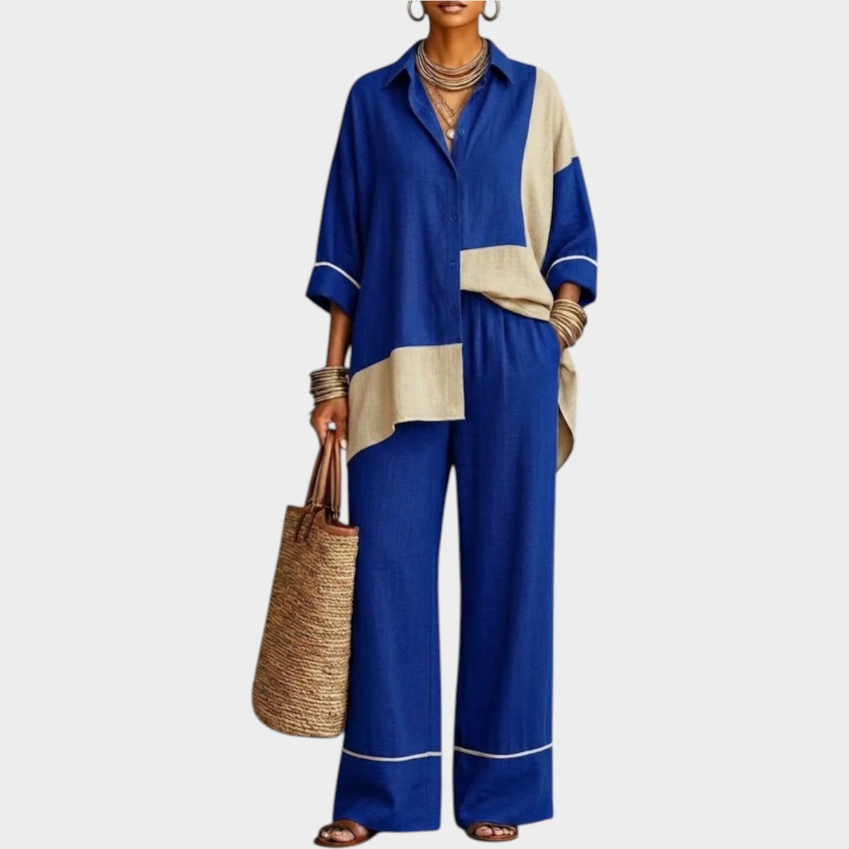 Women's Matching Set Colour Block Two Piece