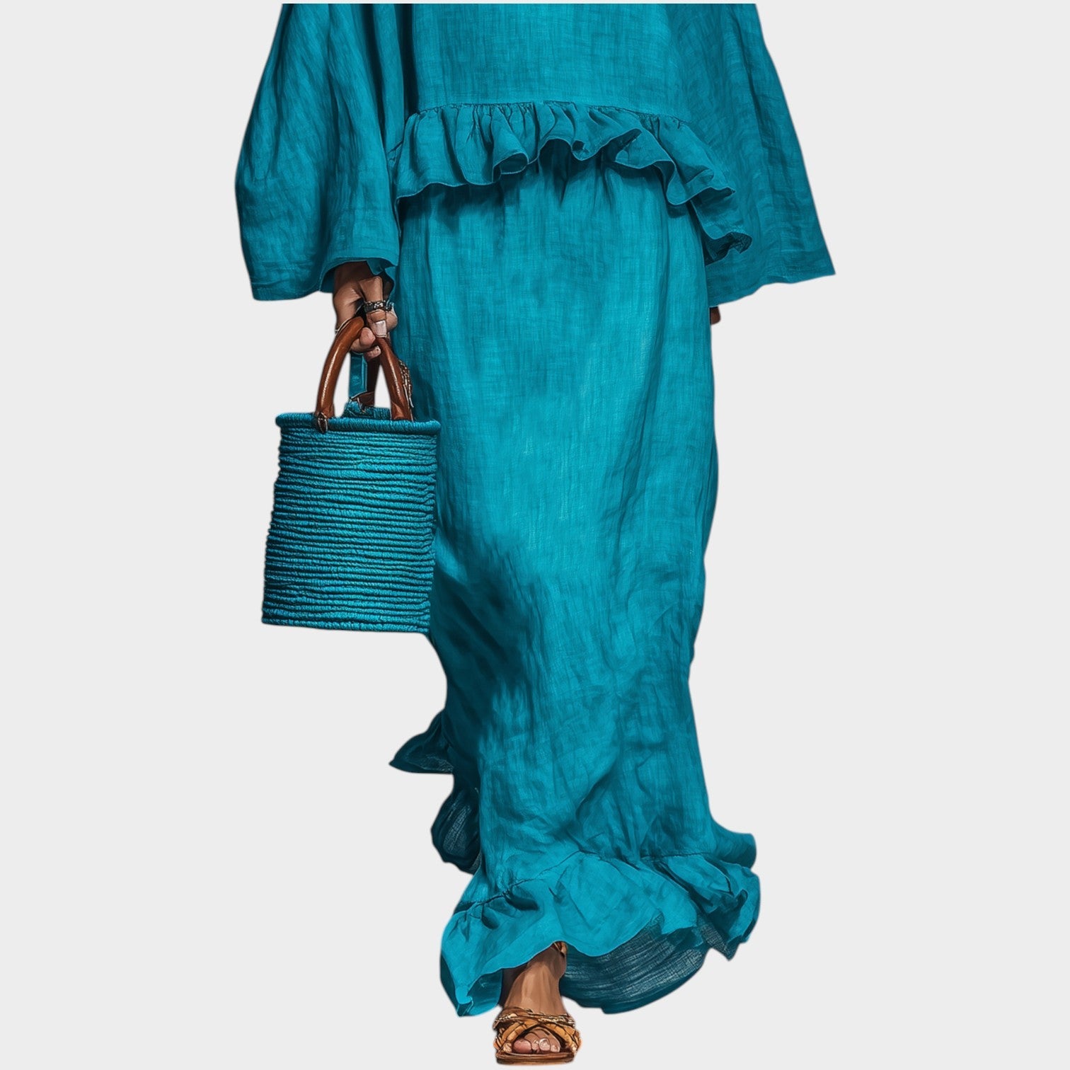 Ruffled Linen Matching Set