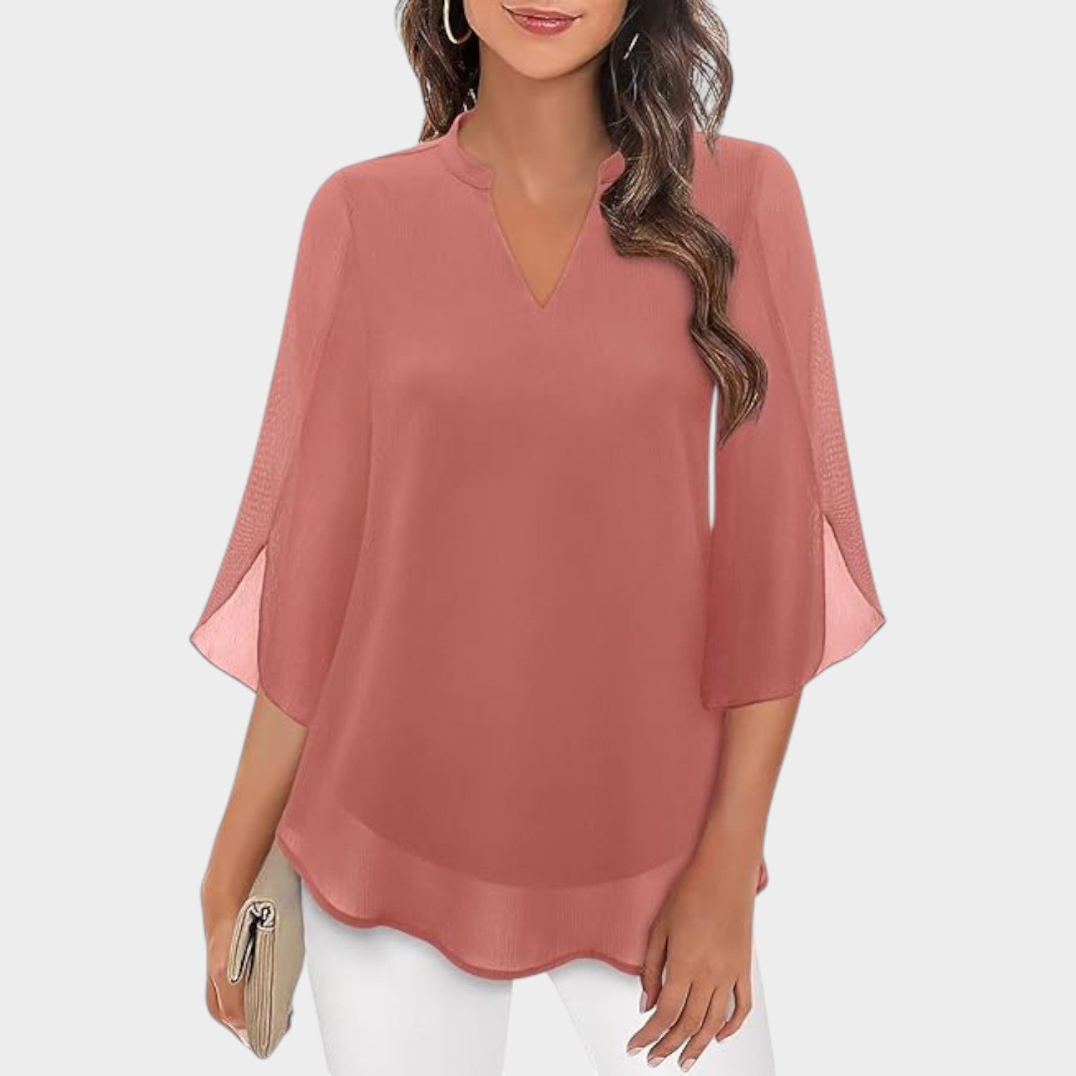 Chiffon V-Neck Blouse