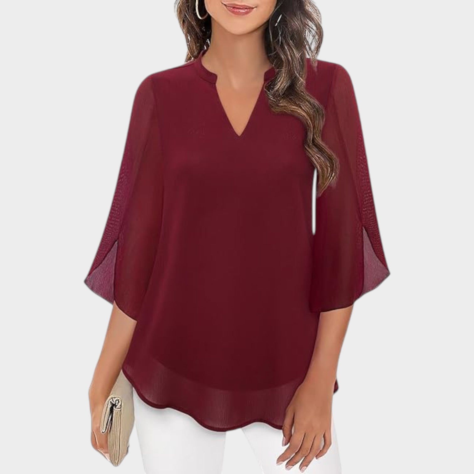 Chiffon V-Neck Blouse