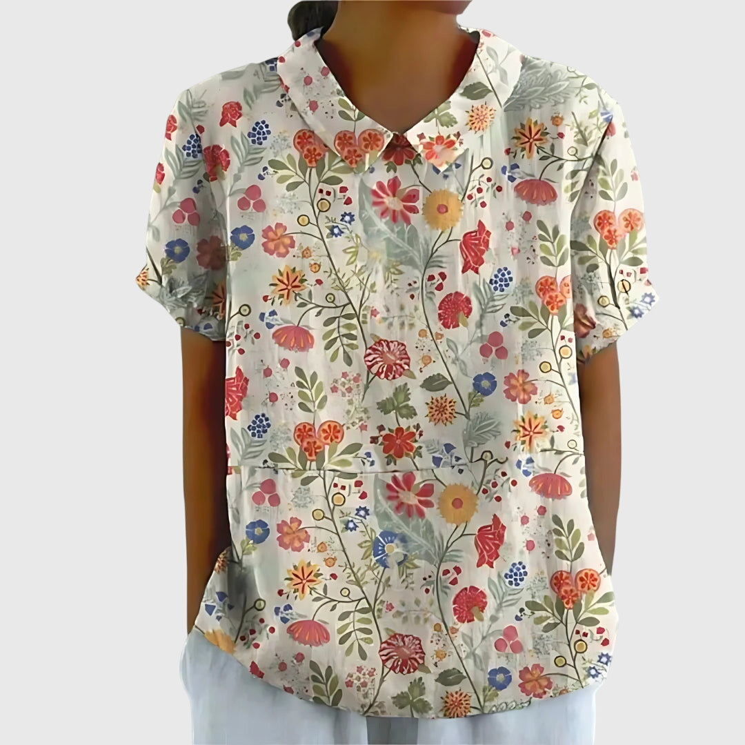 Short Sleeve Floral Blouse