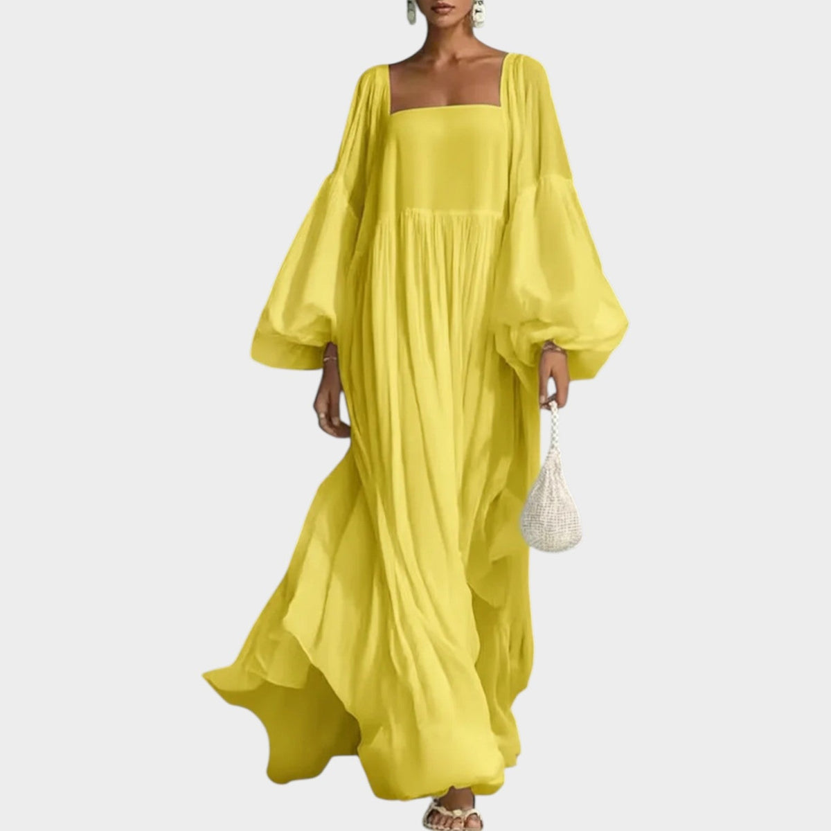 Women's Flowy Balloon‑Sleeve Maxi Dress