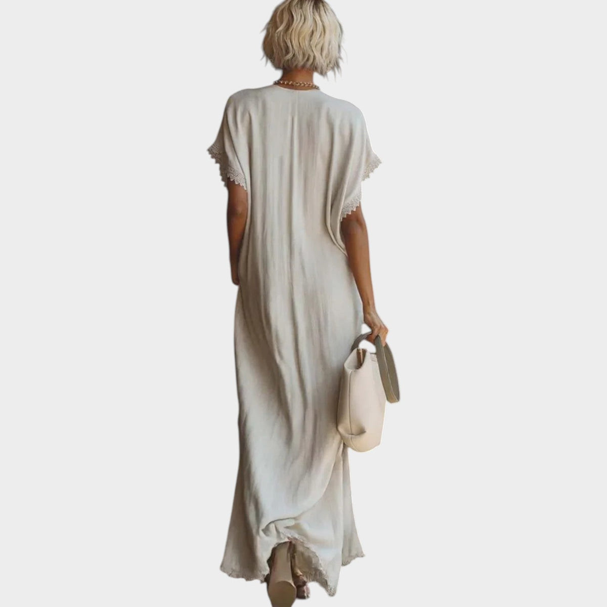 Women's Maxi Dress Linen Resort V-Neck