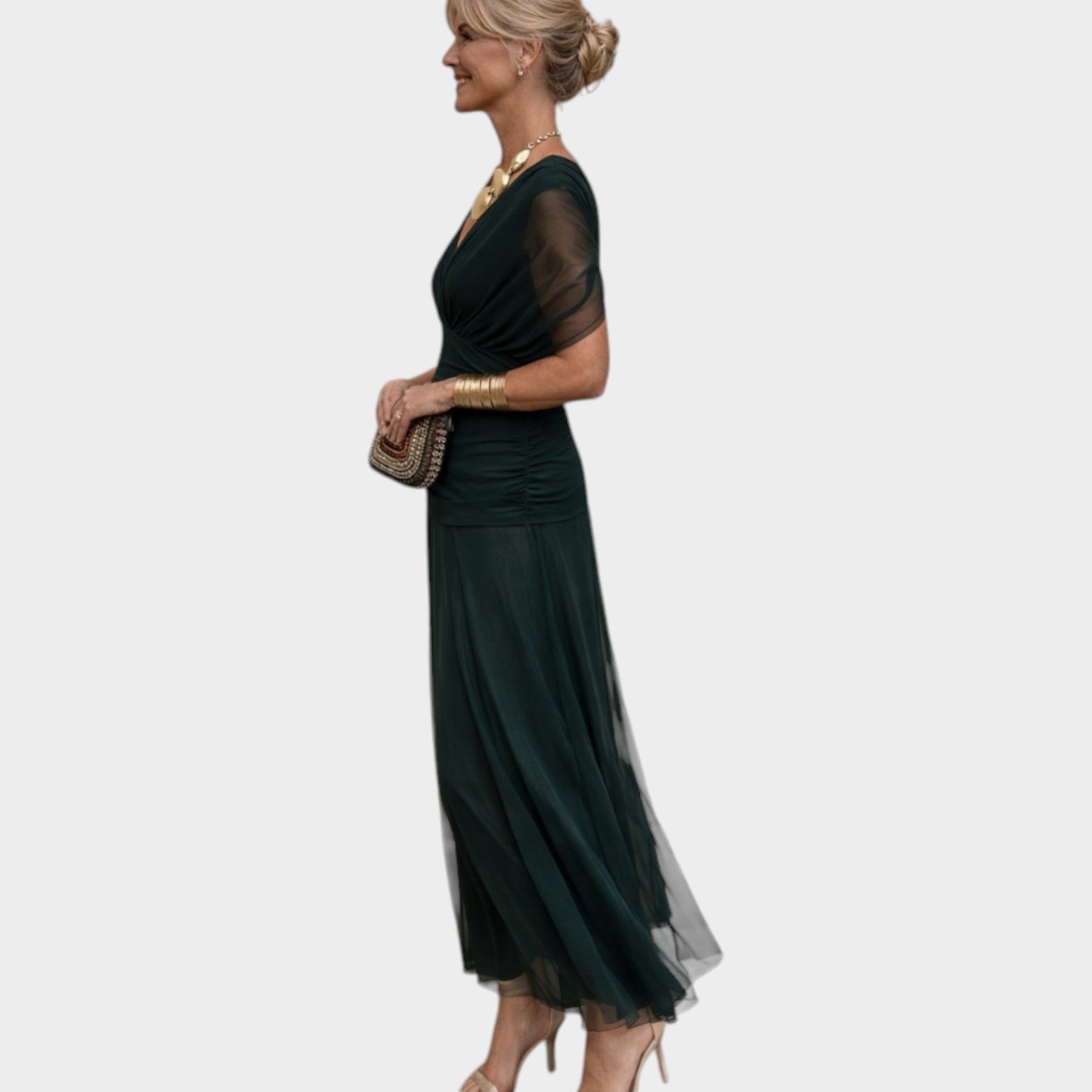 Off Shoulder Wedding Guest Maxi Dress