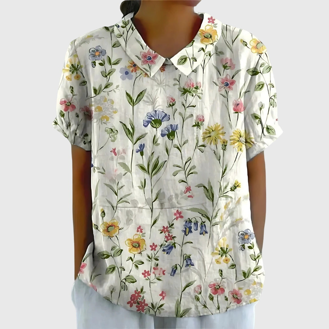 Short Sleeve Floral Blouse