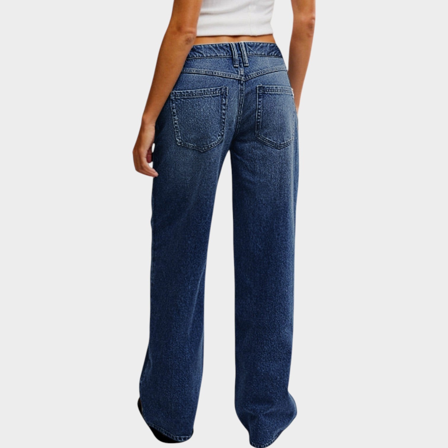 Straight Leg Casual Denim Pants