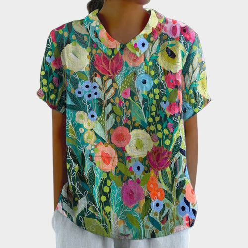 Floral Short Sleeve Blouse