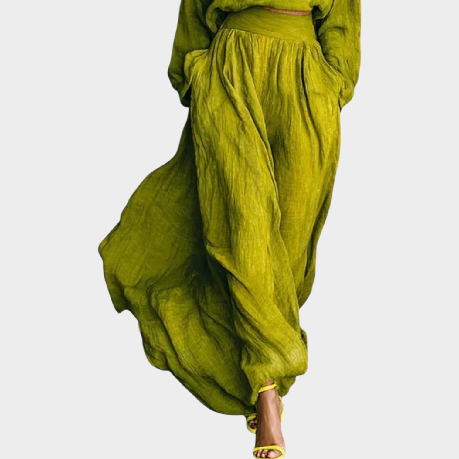Flowy High-Neck Two-Piece Set